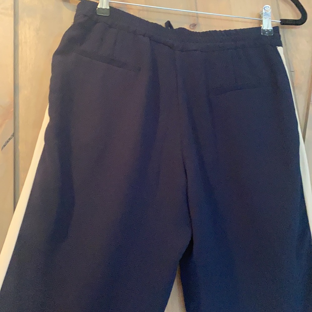 Zara Basic Collection Xs Draw String Navy/Cream - image 8